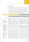 Retour d'expérience et recueil élargi des événements indésirables