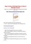 Ways To Save A Marriage