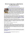 Ratios for Apartment & Multifamily Lending Decisions