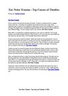 Ear Noise Trauma - Top Causes of Tinnitus
