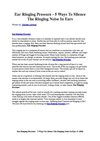 Ear Ringing Pressure - 5 Ways To Silence The Ringing Noise In Ears