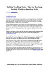 Autism Teaching Tools - Tips for Teaching Autistic Children Reading Skills