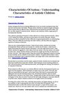 Characteristics Of Autism - Understanding Characteristics of Autistic Children