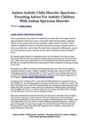Autism Autistic Child Disorder Spectrum - Parenting Advice For Autistic Children With Autism Spectrum Disorder