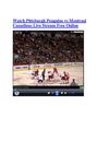 Watch Pittsburgh Penguins vs Montreal Canadiens Live Stream Free Online