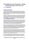 Psychological Causes Of Insomnia - Putting Natural Sleep Aids to Work For You