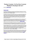 Tinnitus Constant - Do You Have Constant Ringing Or Buzzing in the Ear