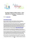 Treating Children With Autism - How Effective is Chelation Treatment For Autism