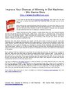 Improve Your Chances of Winning in Slot Machines - Win Casino Slots