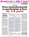 RETRAITES Grève interprofessionnelle et manifestation à Paris le 15 juin