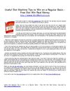 Useful Slot Machine Tips to Win on a Regular Basis - Free Slot Win Real Money