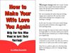 How to Make Your Wife Love You Again - Help For Men Who Want to Save Their Marriage 