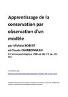 Apprentissage de la conservation par observation d'un modèle par Michèle ROBERT et Claude CHARBONNEAU In L'année...