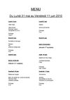Menu de la cantine 6ème période 2010