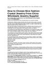 How to Choose Nice Fashion Crystal Jewelry From China Wholesale Jewelry Supplier