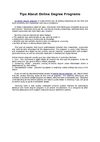 Tips About Online Degree Programs