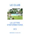 la lettre du Club - n°2 - 16 juin 2010