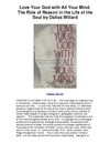 Love Your God with All Your Mind The Role of Reason in the Life of the Soul by Dallas Willard - Top Of The Chart
