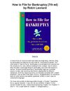 How to File for Bankruptcy 7th ed by Robin Leonard - Very Comprehensive