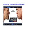 Watch TUF 11 Season Finale Live Stream Online