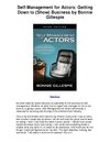 Self Management for Actors Getting Down to Show Business by Bonnie Gillespie - Step By Step Directions On How To Make...