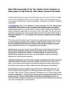 High Profile Opportunities To Join The Canadian Tourism Commission As Fellow Sponsor Of One World One Table Culinary...