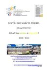 Bilan général 2009 / 2010 du collège Marcel Pierrel
