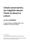 L'école conservatrice. Les inégalités devant l'école et devant la culture Pierre Bourdieu 1966...