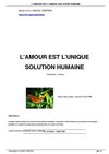 L'AMOUR EST L'UNIQUE SOLUTION HUMAINE par Bruno LEROY.
