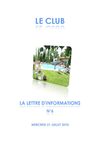 la lettre du Club - n°6 - 21 juillet 2010