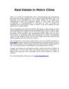 Real Estate in Metro Cities