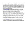 No Credit Check Loans- Reliable & Cost Effective