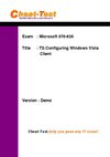 Microsoft 70-620 Free download : TS:Configuring Windows Vista Client