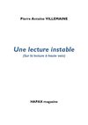 Pierre Antoine VILLEMAINE_Une lecture instable