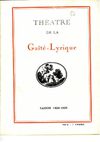 saison Gaite Lyrique saison 1928_29 Chanson d'amour
