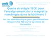 Quelle stratégie TICE pour l'enseignement de la maquette numérique dans le bâtiment ? 