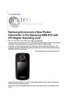 Samsung Announces a New Pocket Camcorder in the Samsung HMX-E10 with 270 Degree Swiveling Lens
