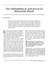 Nos référendums ne sont pas de la démocratie directe par Don Rowat, 26 Revue parlementaire canadienne, Vol 21, no....