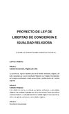 PROYECTO DE LEY DE LIBERTAD DE CONCIENCIA E IGUALDAD RELIGIOSA