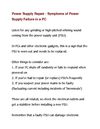 Power Supply Repair - Symptoms of Power Supply Failure in a PC