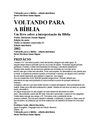 Voltando para a Bíblia
