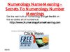 Numerology Name Meaning – Secrets To Numerology Number Meanings