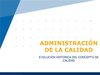 ADMINISTRACIÓN DE LA CALIDAD -evolución