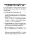 How Can Men Last Longer in Bed? Read These Tips to Find Out!