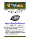 First Contact - Asking Your Prospect Questions Numis