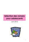 Sélection de romans pour ados-juin 2010