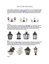 How to arrange outdoor lighting