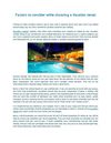 Factors to Consider while Choosing a Vacation Rental