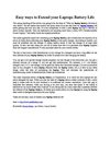 Easy Ways To Extend Your Laptop Batterry Life