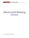 What Goes Into Effective Article Marketing